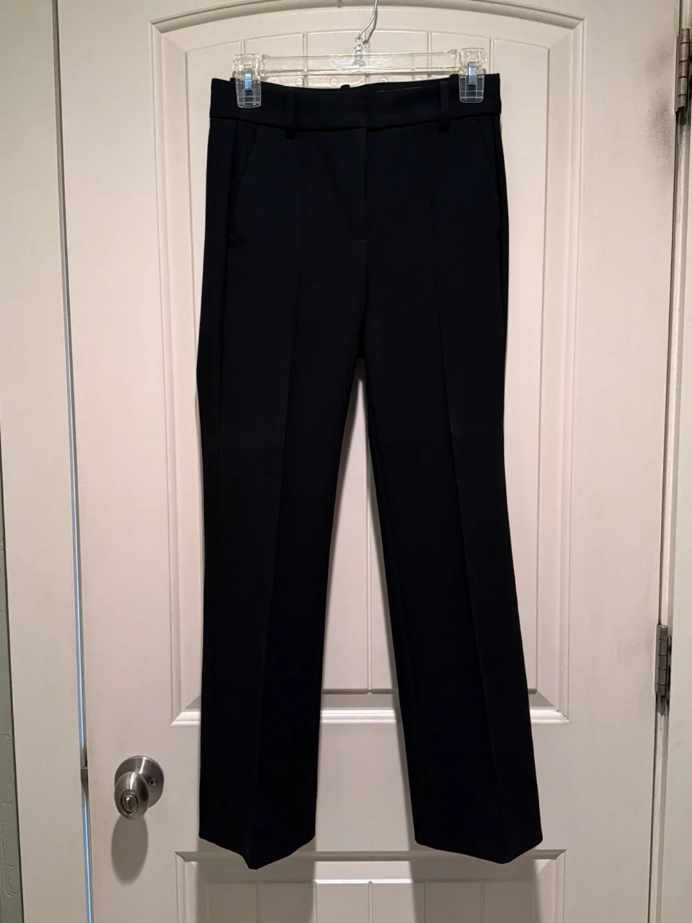 J. Crew Black Tailored Straight-Leg Trousers